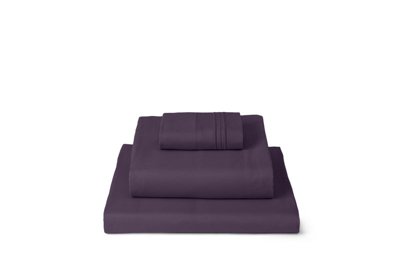 Mellanni Twin Sheets Set - 3 PC Iconic Collection Bedding - Hotel Luxury, Extra Soft, Cooling Bed Sheets - Wrinkle, Fade, Stain Resistant (Twin, Purple) - Image 1